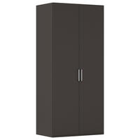 DREHTÜRENSCHRANK in Graphitfarben  - Edelstahlfarben/Graphitfarben, Basics, Holzwerkstoff/Metall (101/223/61cm) - Novel
