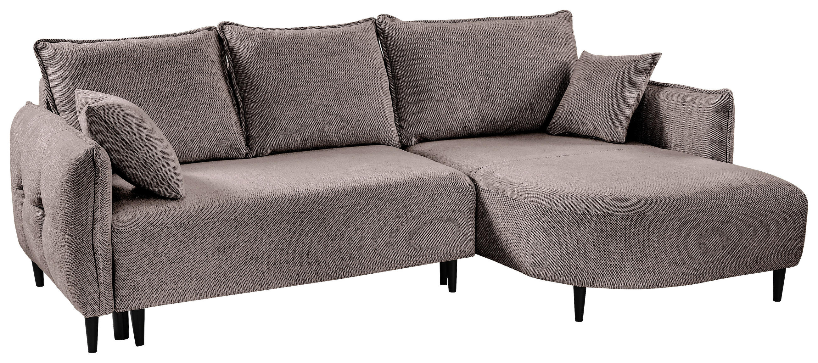 Thumbnail - Mid.you Ecksofa, Taupe, Textil, Kiefer, Hartholz, 3-Sitzer, Füllung: Polyurethan (PUR),Polyurethan (Pur), Ottomane recht...