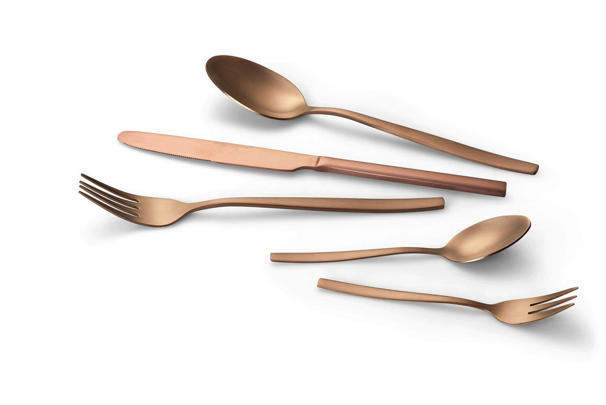 BESTECKSET Tavira 30-teilig Edelstahl  - Bronzefarben, Basics, Metall (1,22kg) - Echtwerk