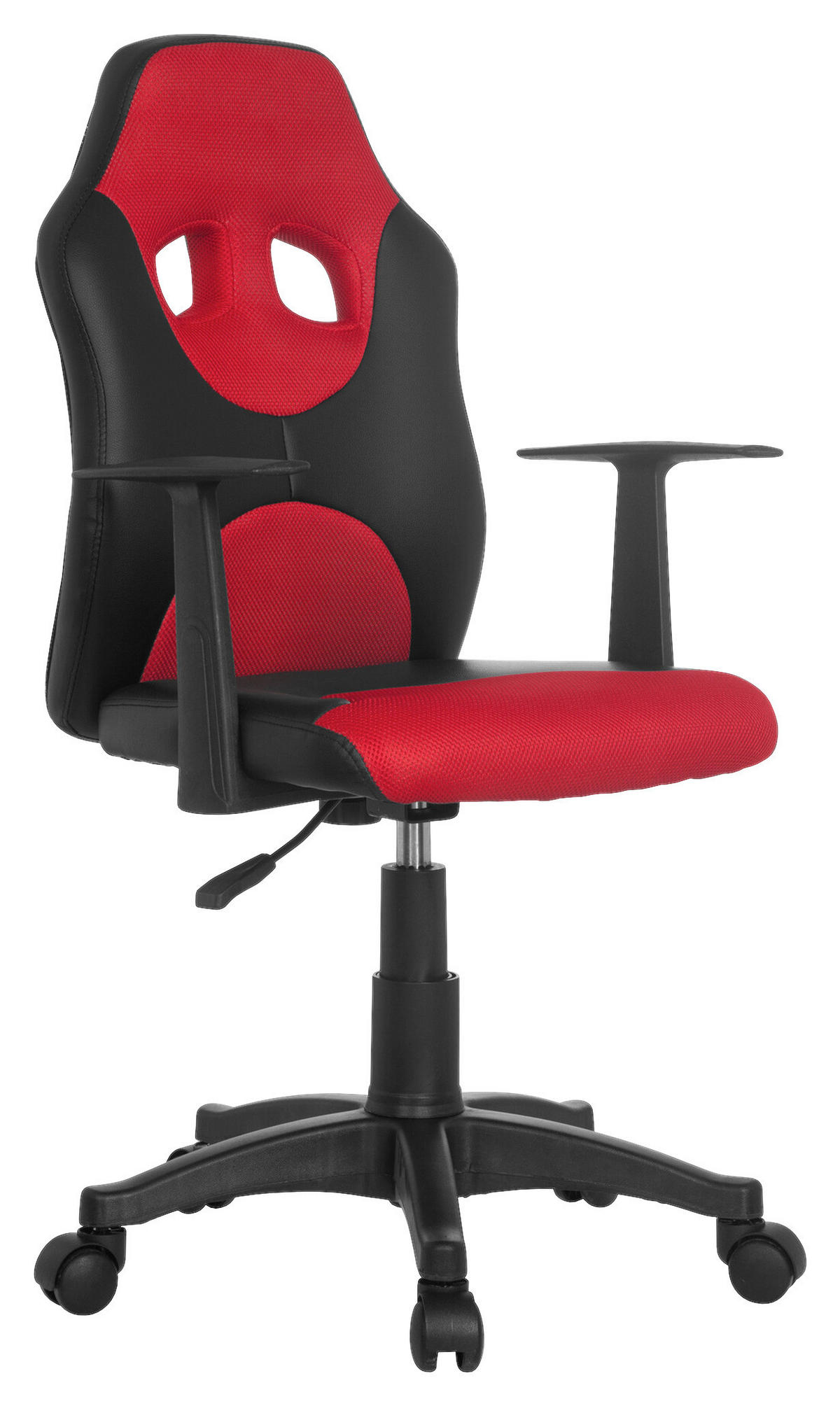 MLADINSKI VRTLJIVI STOL umetna masa rdeča, črna  - rdeča/črna, Basics, umetna masa (54/90-100/48cm) - MID.YOU