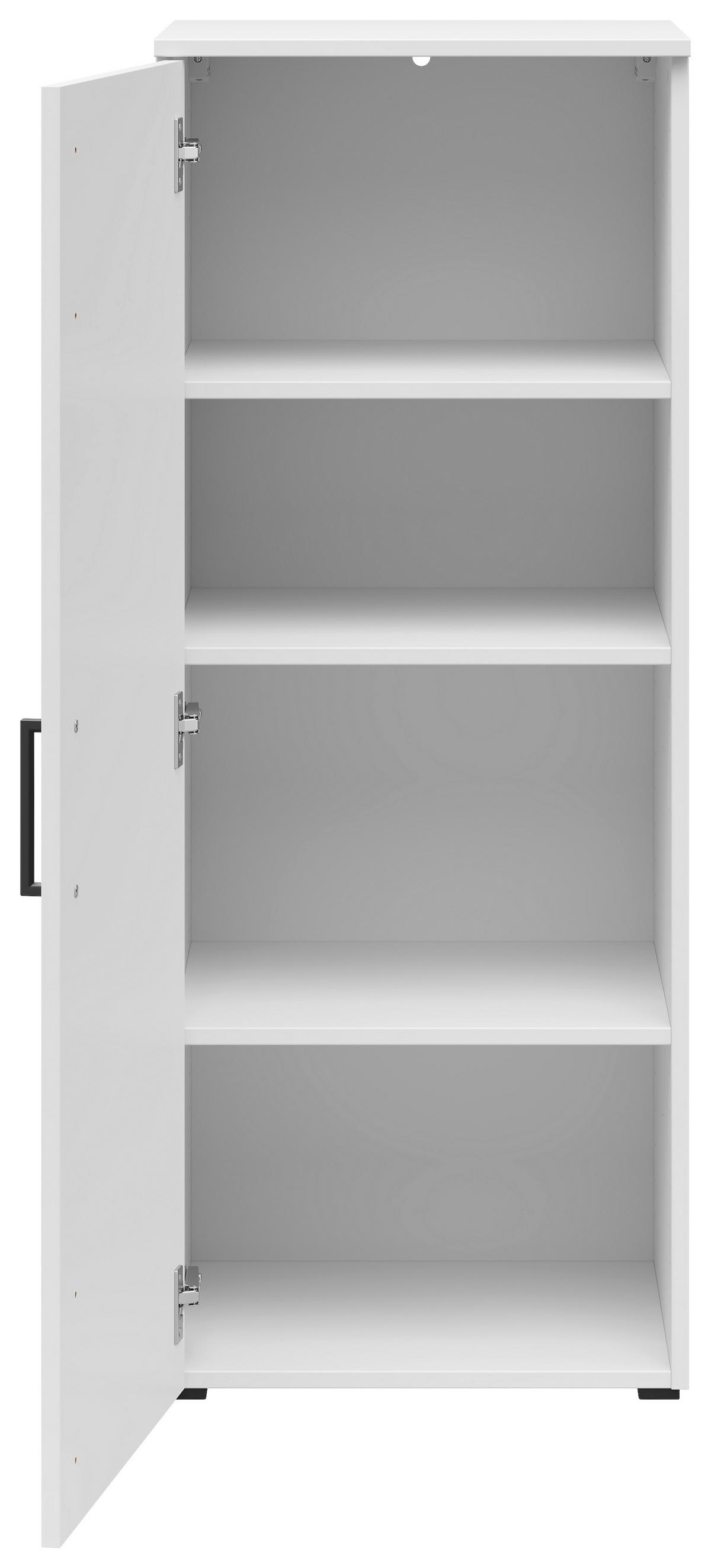 KOMODA, bílá, 45/115/40 cm - bílá/černá, Moderní, kompozitní dřevo/plast (45/115/40cm) - Carryhome