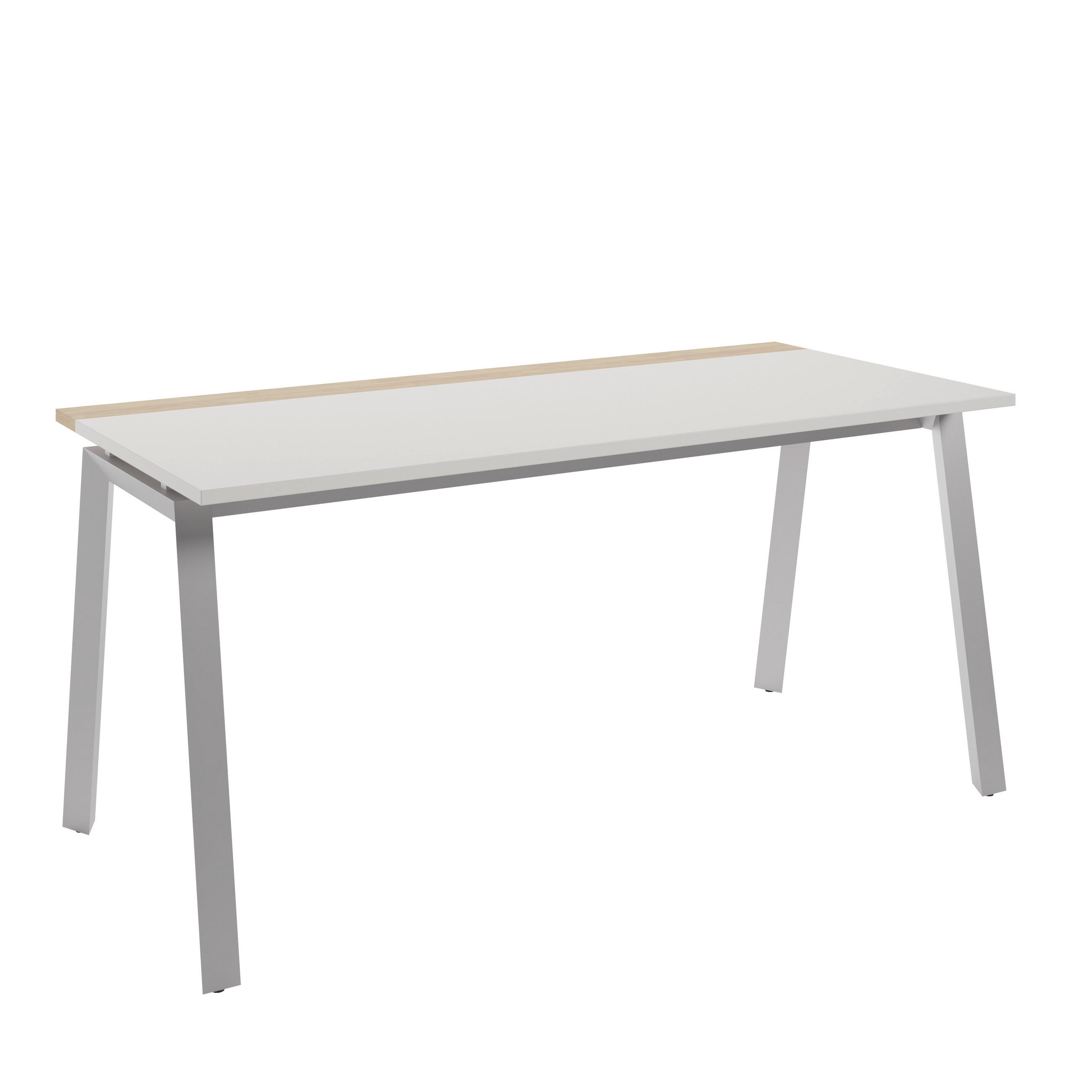 ÍRÓASZTAL  - világosszürke/hickory, Modern, faalapú anyag/fém (160/75/75cm) - Novel