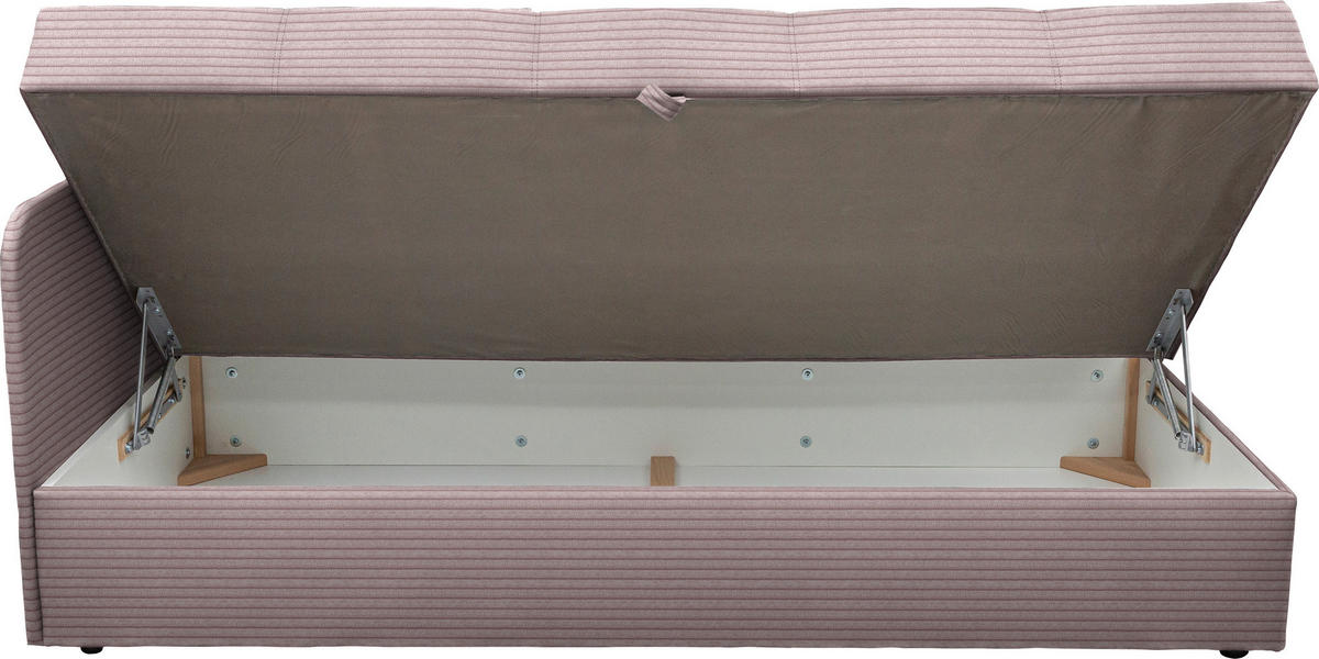 LIEGE Cord Hellrosa  - Hellrosa/Schwarz, Basics, Kunststoff/Textil (95/90/205cm) - Xora