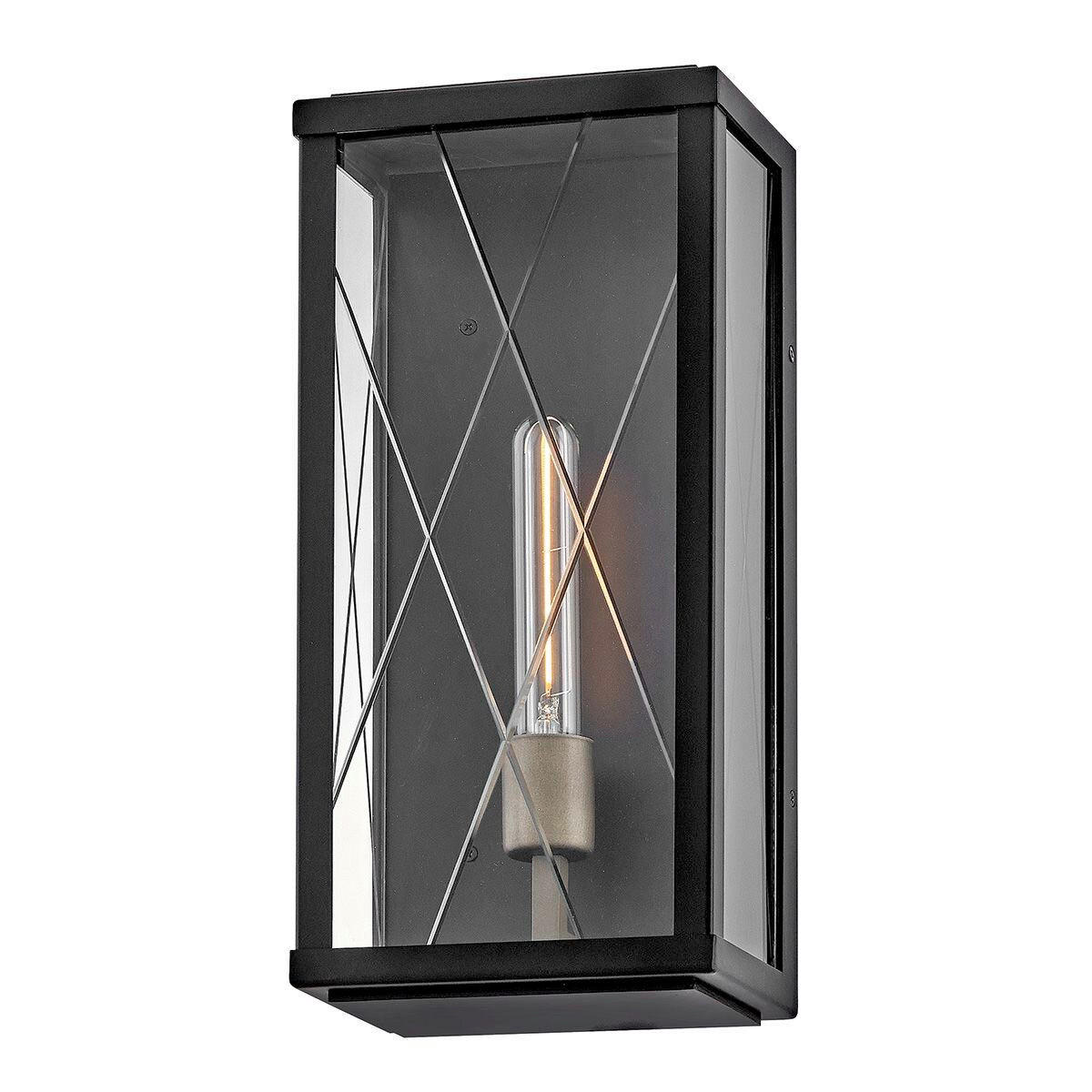 WANDLEUCHTE HINKLEY 40,6/19,1/14,7 cm  - Schwarz, Design, Glas/Metall (40,6/19,1/14,7cm) - Elstead Lighting