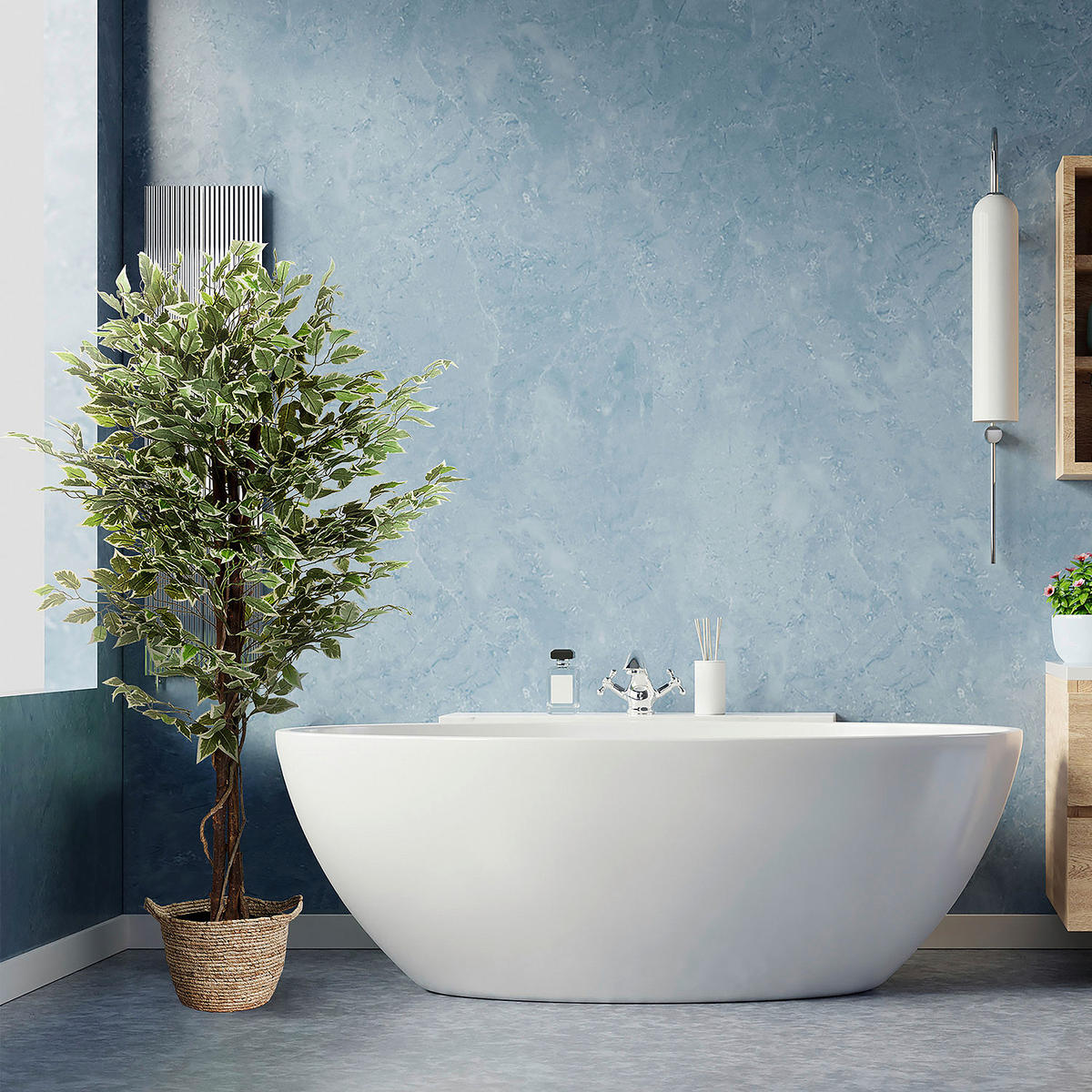 KONSTVÄXT Ficus Benjamina  - vit/grön, Basics, plast (80/165/80cm) - MID.YOU