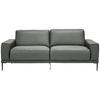 2,5-SITZER in Echtleder Grau  - Schwarz/Grau, Design, Leder/Metall (200/102/92cm) - Johann Jakob