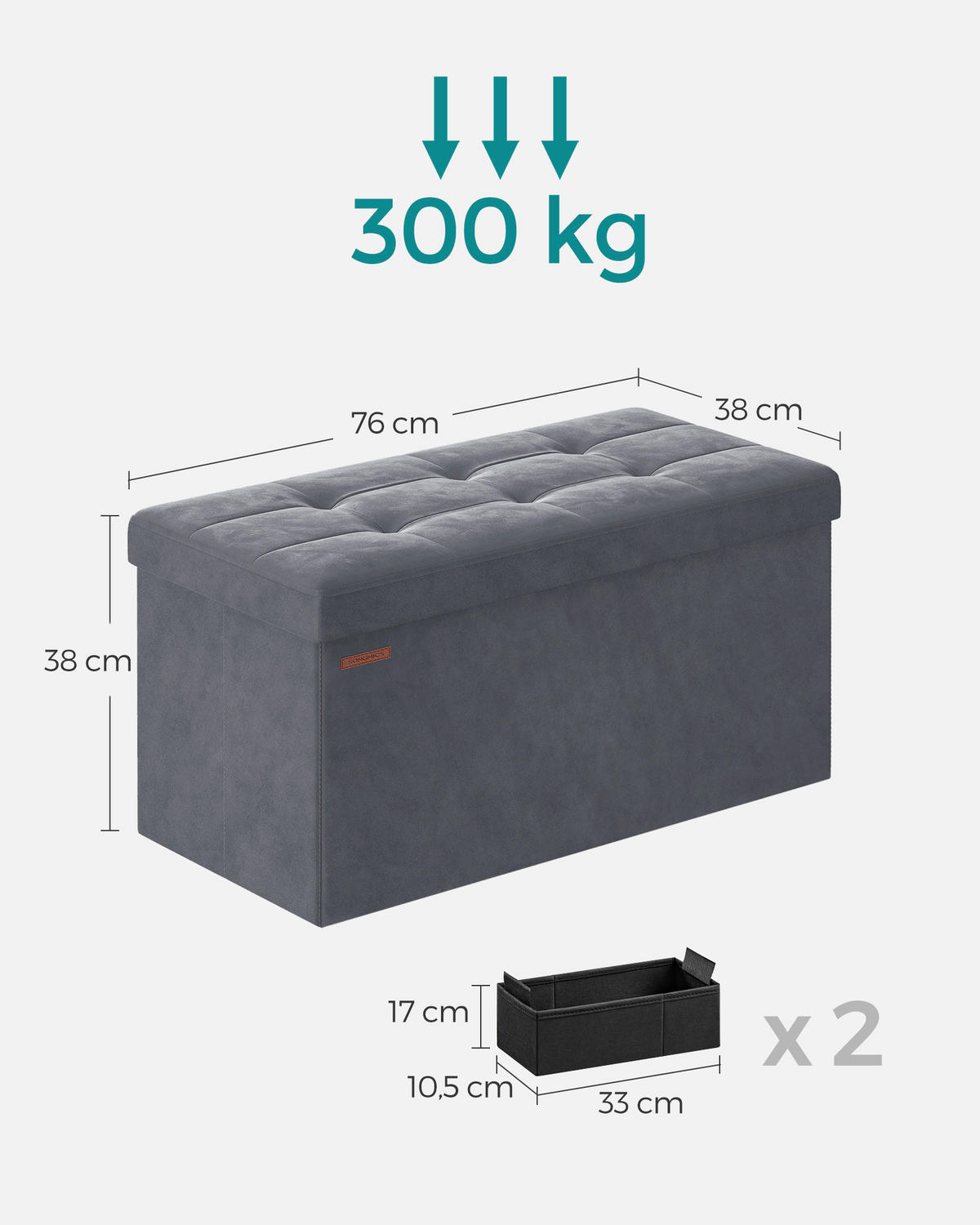 SITZBOX  - Grau, Basics, Textil (76/38/38cm)