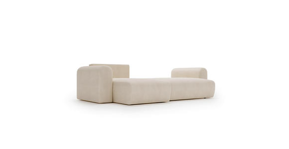 ECKSOFA Creme Cord  - Creme/Schwarz, MODERN, Kunststoff/Textil (150/245cm) - Carryhome