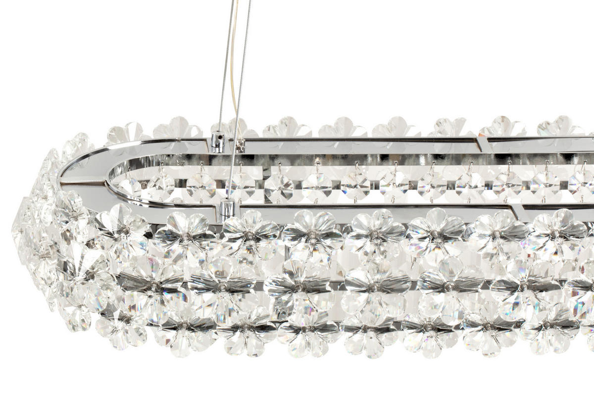 ZÁVESNÉ LED SVIETIDLO, 85/30/150 cm  - číra, Design, kov/sklo (85/30/150cm) - Glandor