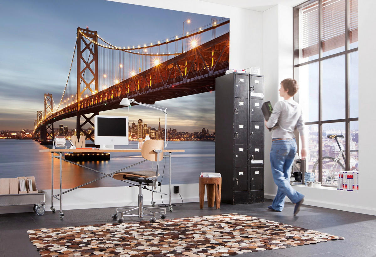 FOTOTAPETE - Blau/Rostfarben, LIFESTYLE, Papier (368/254cm)