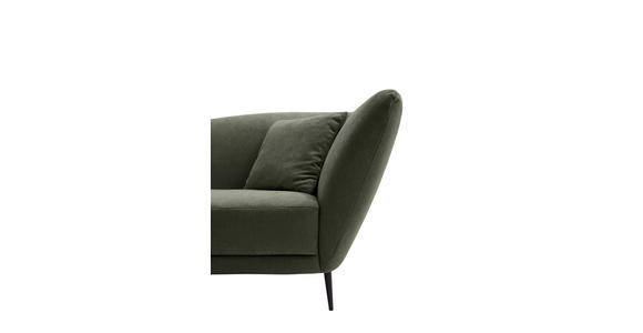 RÉCAMIERE Olivgrün Chenille Zierkissen, Rücken echt  - Schwarz/Olivgrün, KONVENTIONELL, Textil/Metall (224/70/97cm) - Hom`in