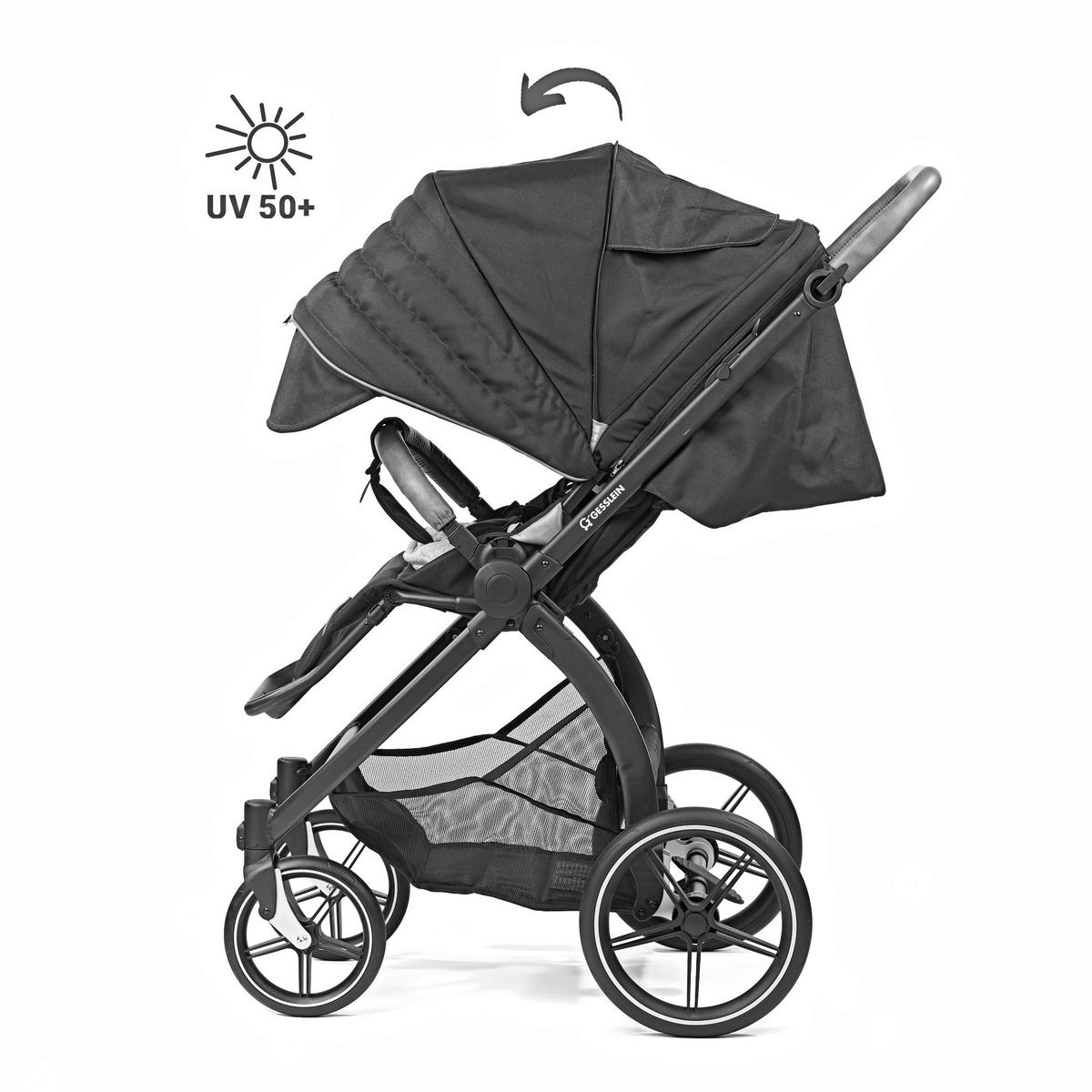 KOMBIKINDERWAGEN FX4 Swing Set mit Handbremse  - Greige/Schwarz, Basics, Textil (100/55/130cm) - Gesslein