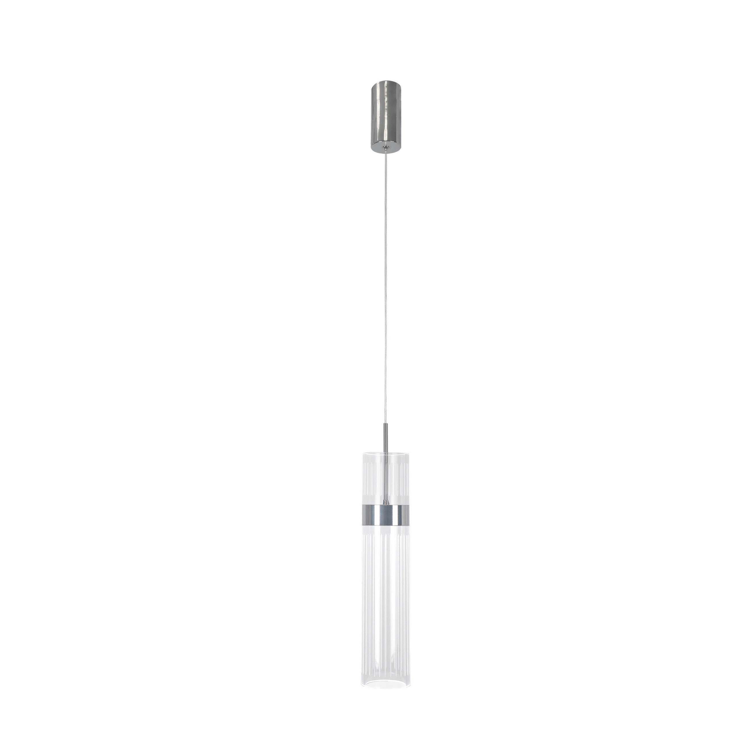 LED-HÄNGELEUCHTE Ambiente 120/6/6 cm  - Chromfarben, Design, Kunststoff (120/6/6cm)