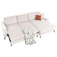 ECKSOFA in Cord Hellgrau  - Hellgrau/Schwarz, Design, Textil/Metall (302/180cm) - Venda