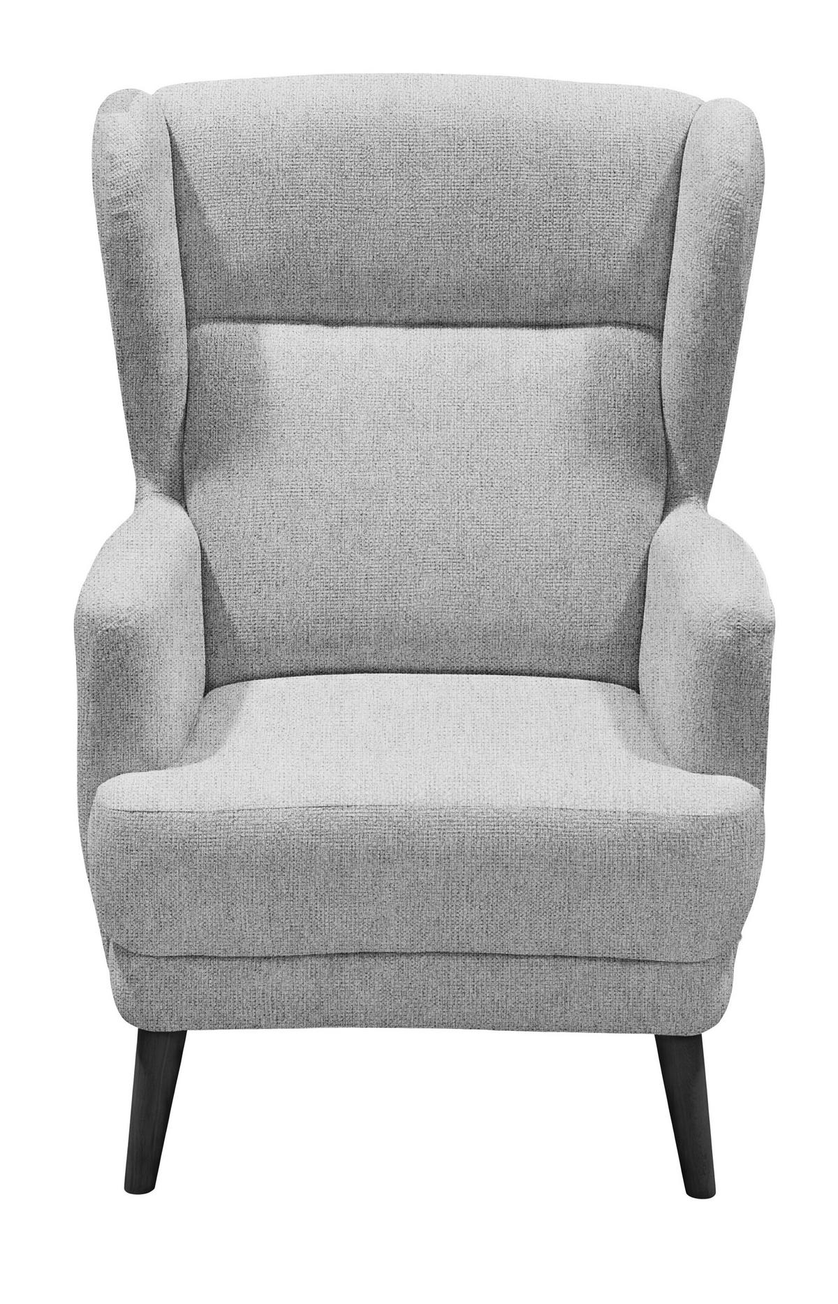 SESSEL in Mikrovelours Hellgrau  - Hellgrau/Schwarz, MODERN, Holz/Textil (74/106/94cm) - MID.YOU