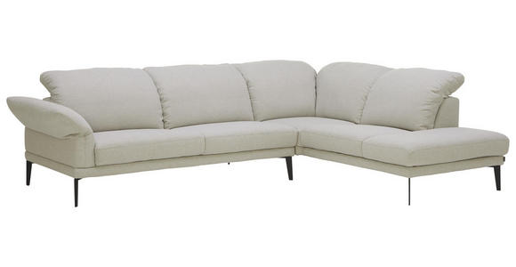 WOHNLANDSCHAFT in Textil Silberfarben - Anthrazit/Silberfarben, Natur, Textil/Metall (281/226cm) - Valnatura