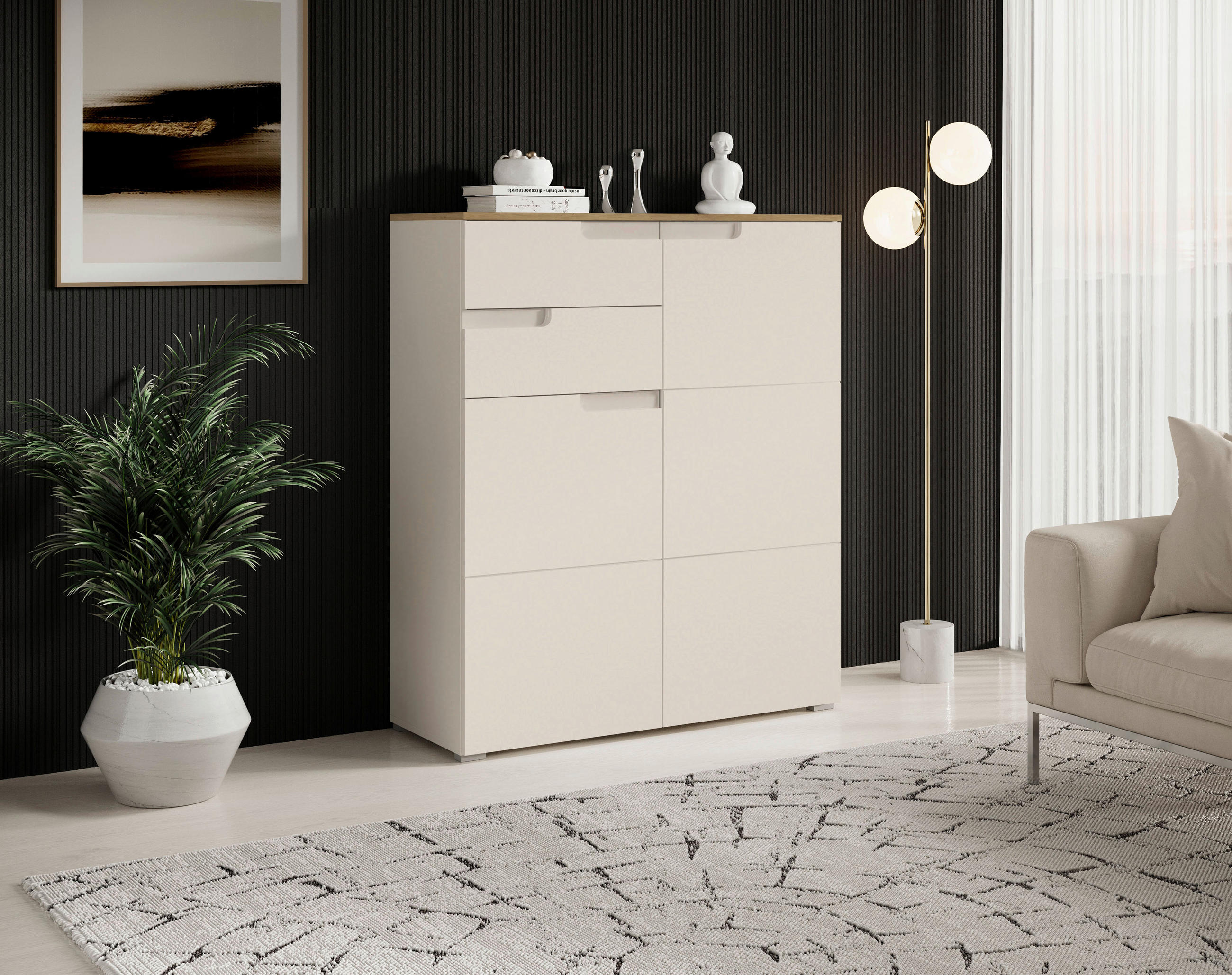 KOMMODE in 100/119/40 cm - Kaschmir/Eiche Artisan, Design, Holzwerkstoff (100/119/40cm) - home24