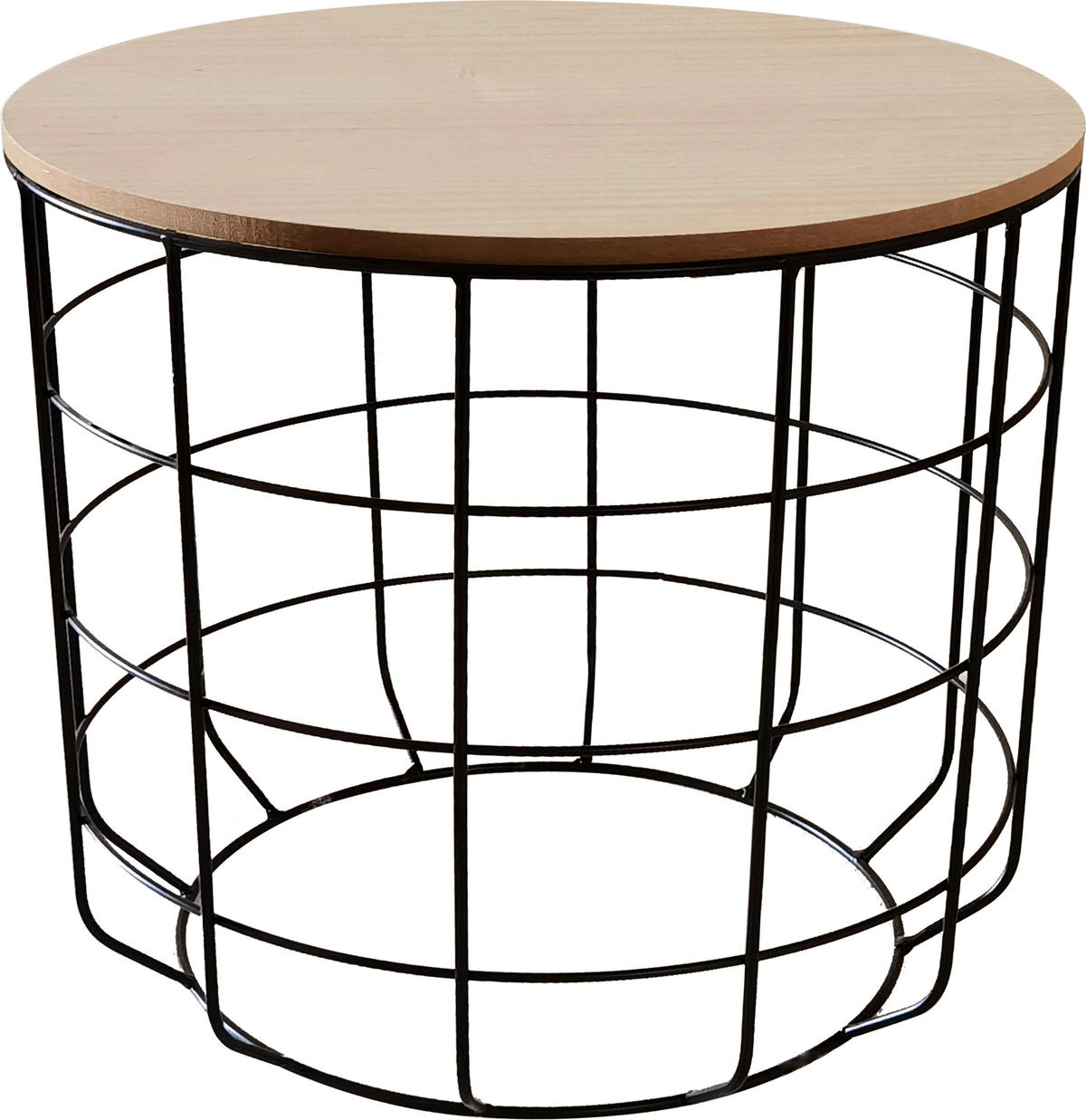 POMOĆNI STOČIĆ   - prirodna boja/crna, Dizajnerski, metal/pločasti materijal (40/36cm) - Ambia Home