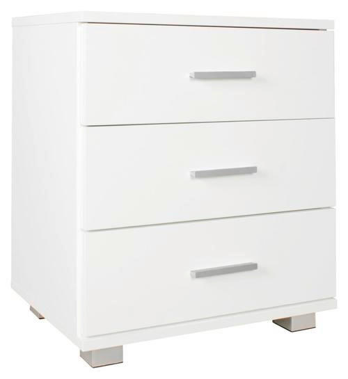 NACHTSCHRANK 45/54/34 cm  - Silberfarben/Weiß, KONVENTIONELL, Holzwerkstoff/Kunststoff (45/54/34cm) - MID.YOU