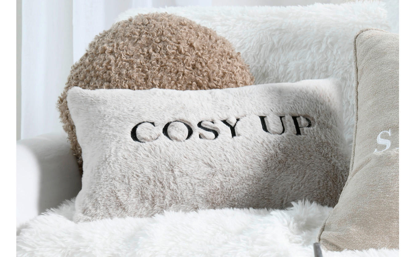 UKRASNI JASTUČIĆ   COZY  - smeđa/crna, Basics, tekstil (30/50cm)