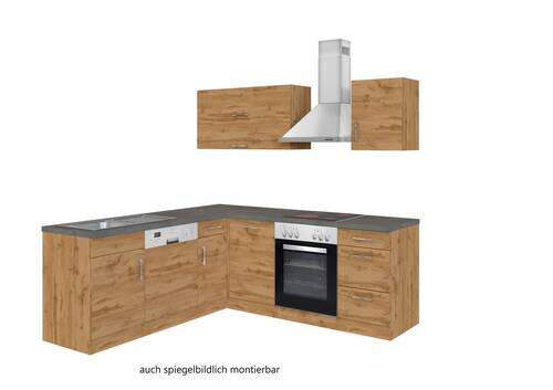 ECKKÜCHE 210/210 cm in Eichefarben - Eichefarben/Anthrazit, MODERN, Metall (210/210cm) - Held