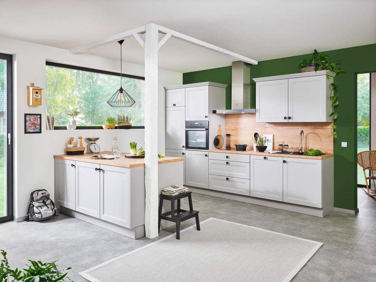 EINBAUKÜCHE CASPER  - Grau, LIFESTYLE, Holzwerkstoff - Celina