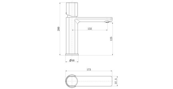 WASCHTISCHARMATUR 3,75/20/17,3 cm  - Chromfarben, Basics (3,75/20/17,3cm) - Xora