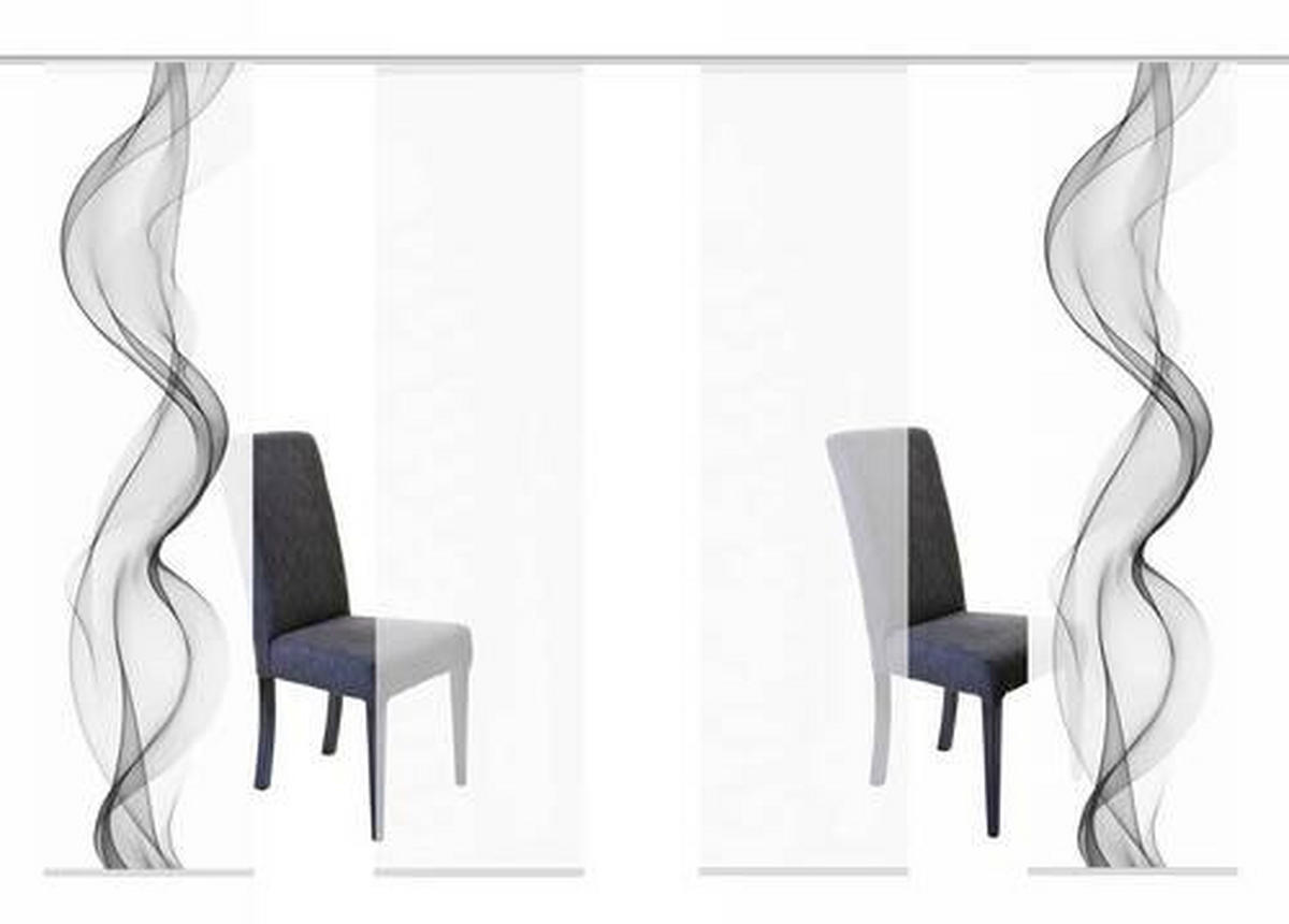 FLÄCHENVORHANG  4 Stück  halbtransparent   60/245 cm  - Weiß/Grau, Design, Textil (60/245cm) - Novel