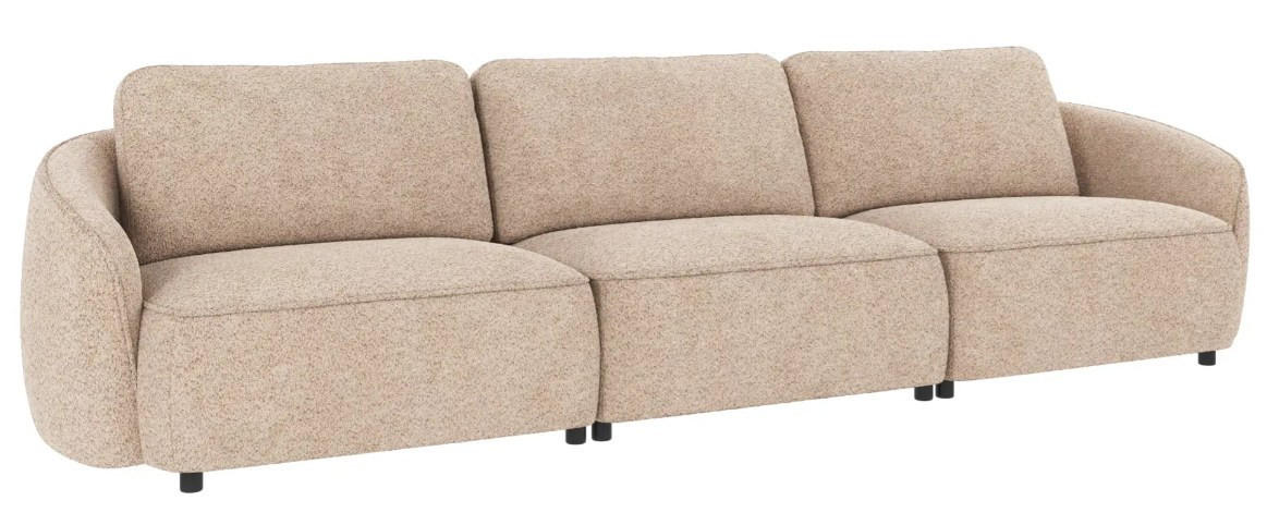 4-SITS SOFFA i beige  - beige/svart, Klassisk, metall/trä (319/80/102cm) - Rowico