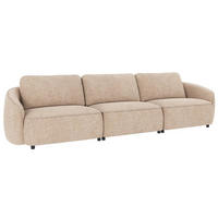 4-SITS SOFFA i beige  - beige/svart, Klassisk, metall/trä (319/80/102cm) - Rowico