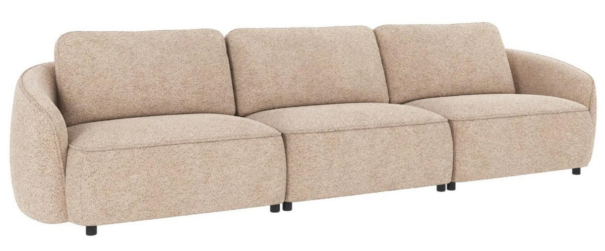 4-SITS SOFFA i beige  - beige/svart, Klassisk, metall/trä (319/80/102cm) - Rowico