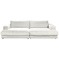 MEGASOFA Cord Weiß  - Schwarz/Weiß, Design, Kunststoff/Textil (290/86/170cm) - Pure Home Lifestyle