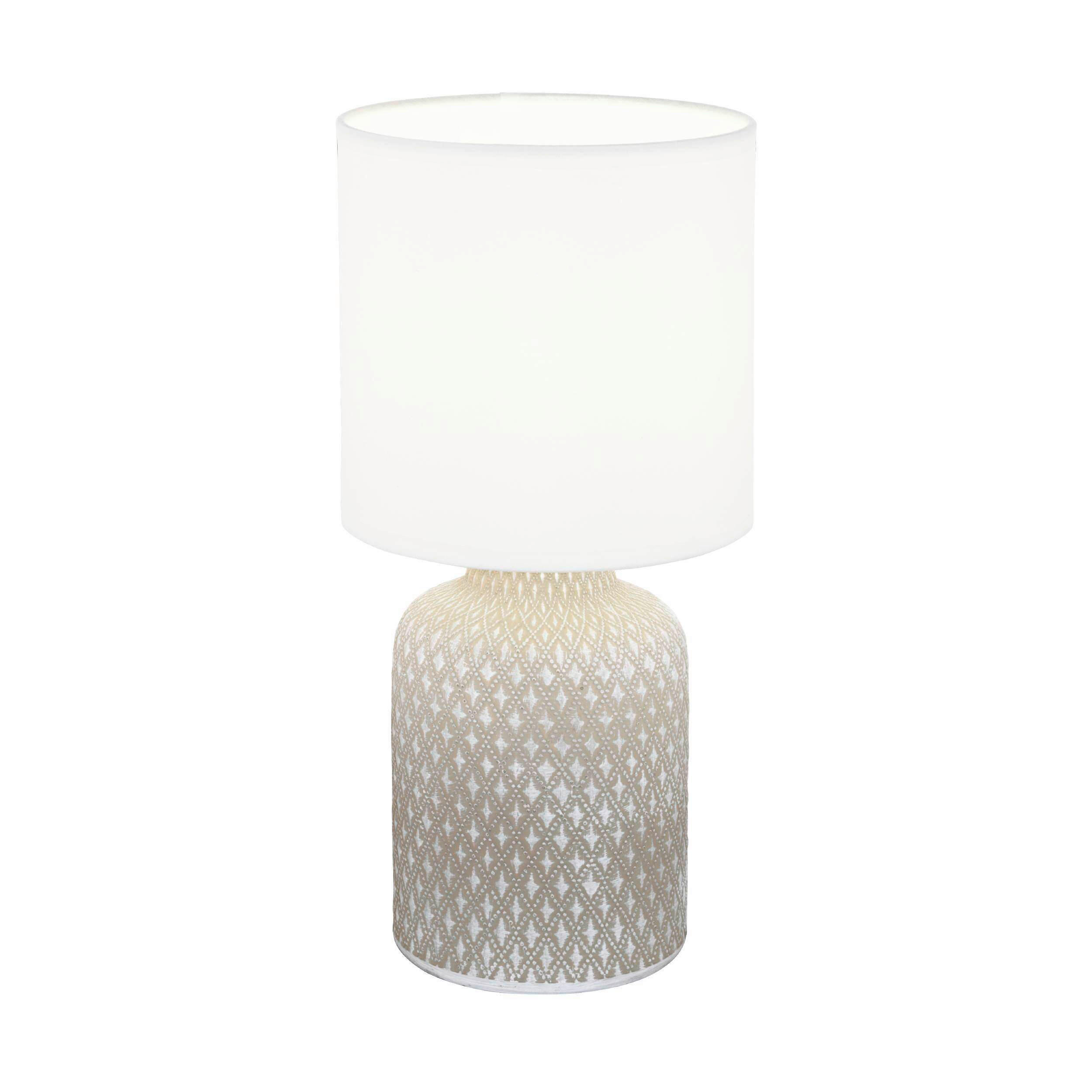 ASZTALI LÁMPA - sötétszürke/fehér, Basics, textil/kerámia (15/32cm)