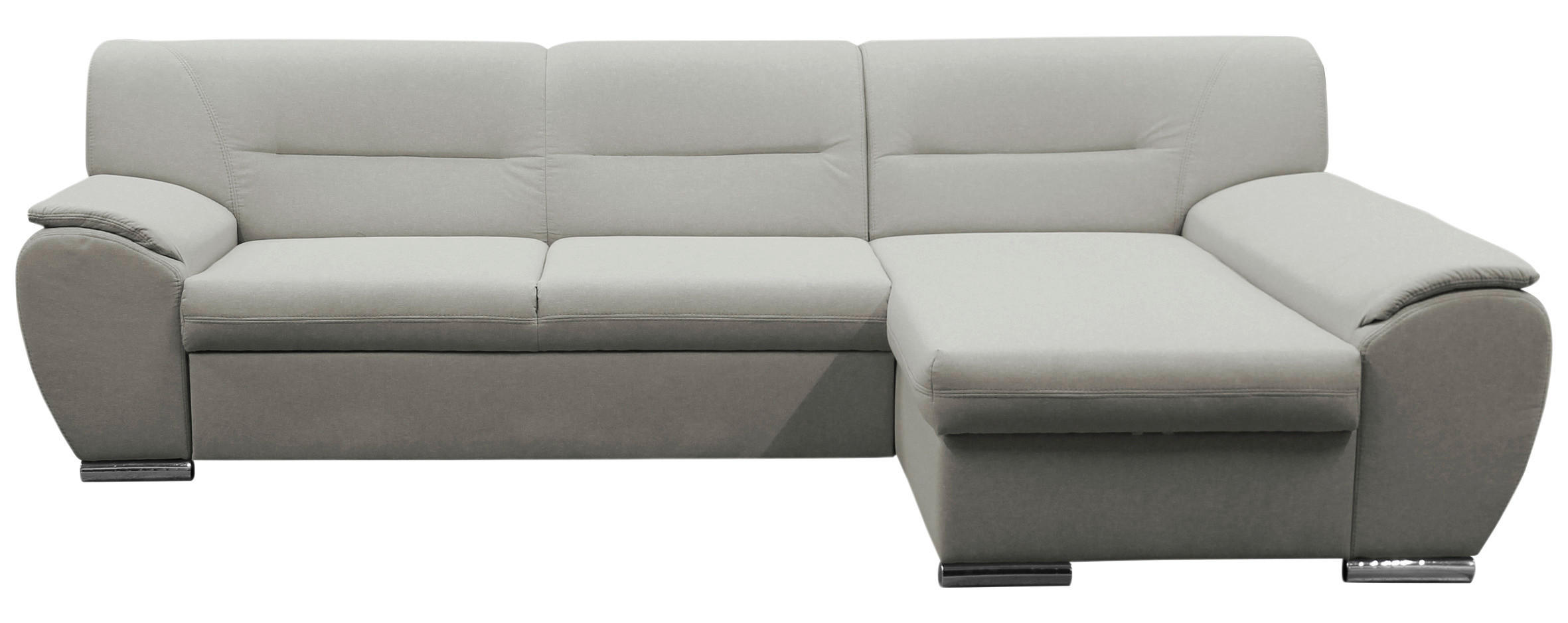 ECKSOFA Beige Flachgewebe  - Beige/Silberfarben, Design, Kunststoff/Textil (281/167cm) - MID.YOU