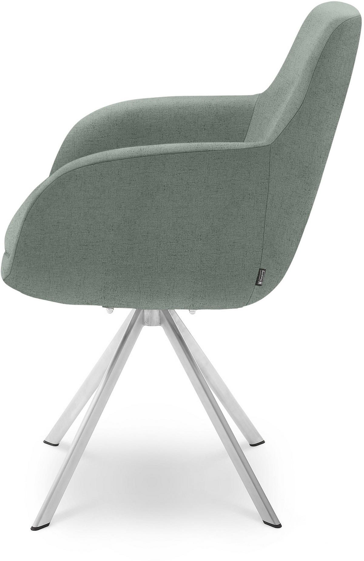 ARMLEHNSTUHL  in Edelstahl Webstoff  - Graublau/Edelstahlfarben, Design, Textil/Metall (62/86/66cm) - Musterring