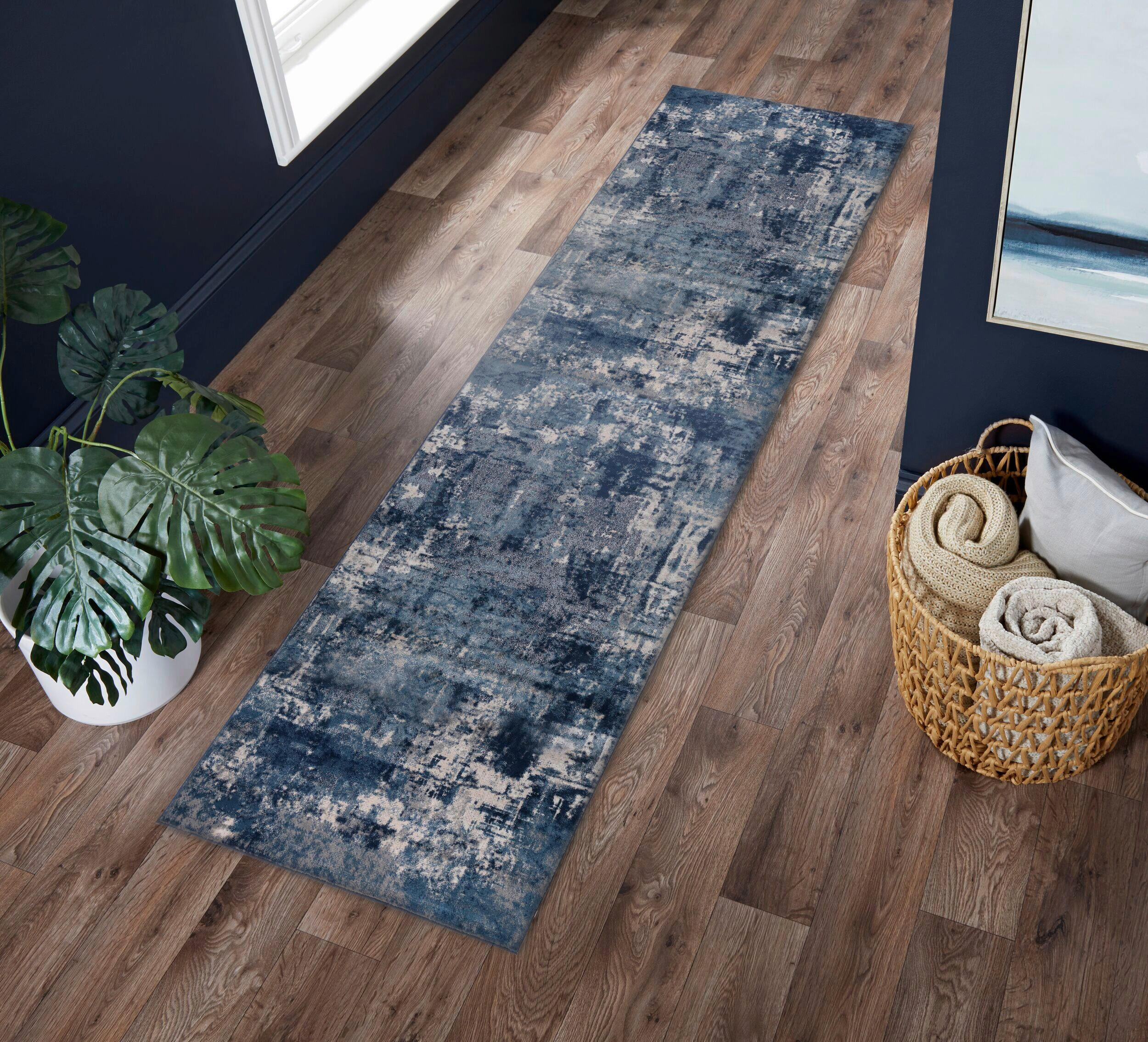 KOBEREC, 300/80 cm, modrá - modrá, Basics, textil (300/80cm)