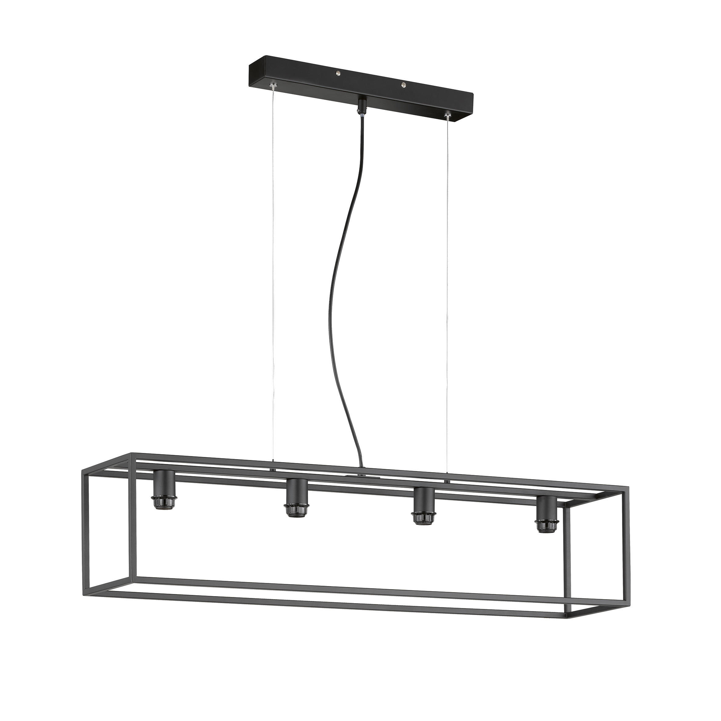 HÄNGELEUCHTE 115/25/160 cm    - Schwarz, Basics, Metall (115/25/160cm) - Fischer & Honsel