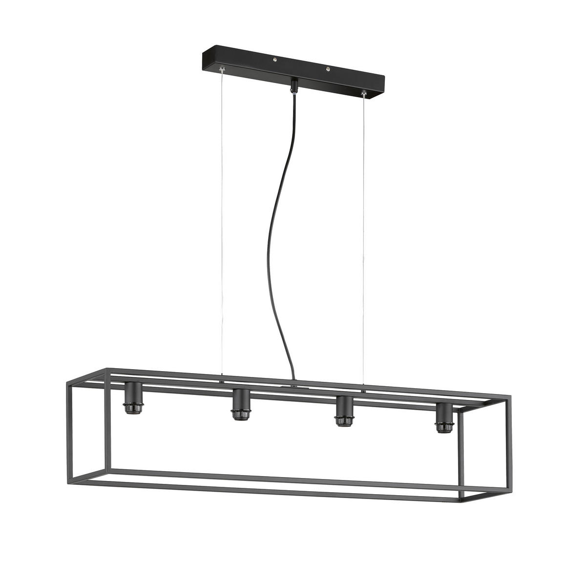 HÄNGELEUCHTE 115/25/160 cm    - Schwarz, Basics, Metall (115/25/160cm) - Fischer & Honsel
