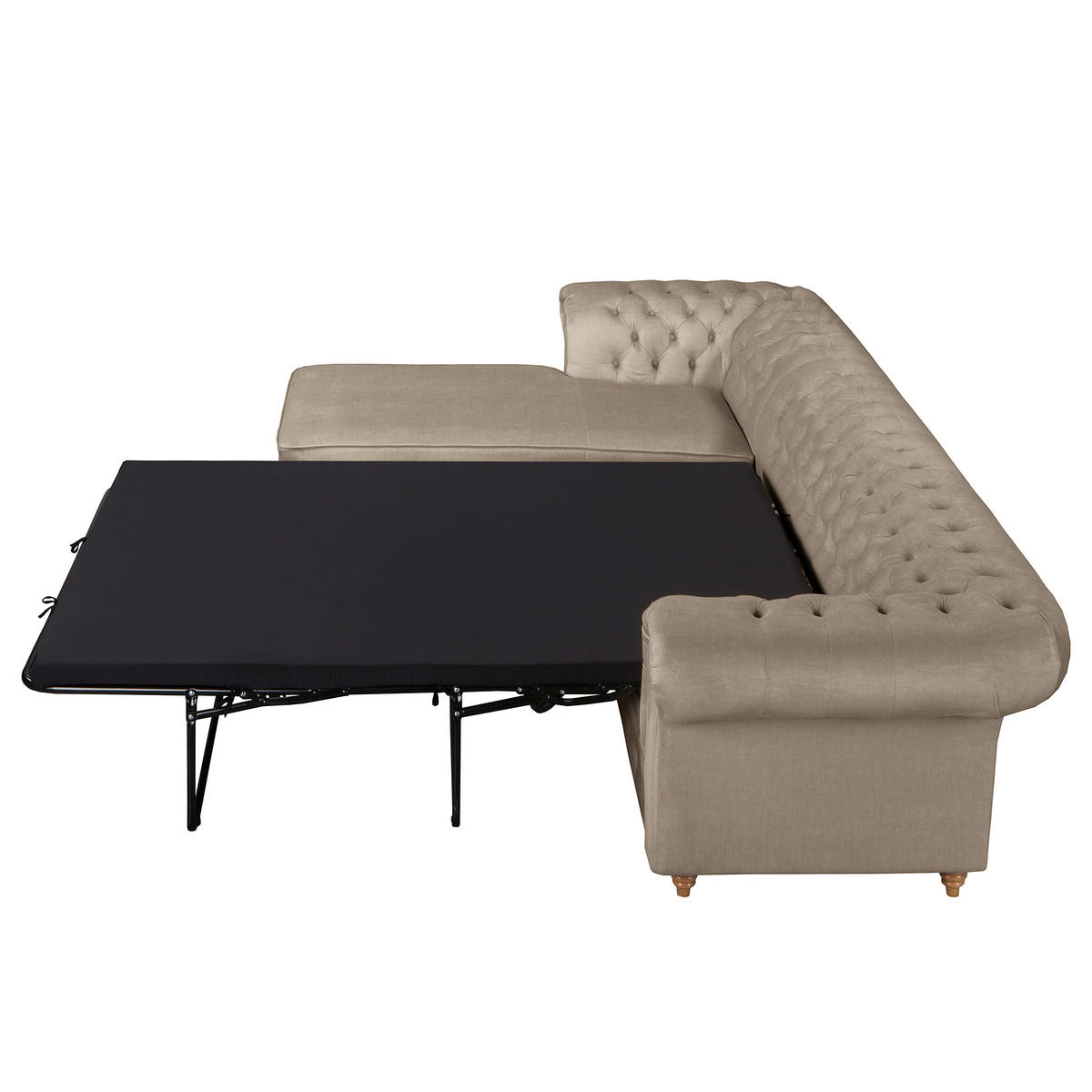 ECKSOFA Laura Taupe Mikrofaser  - Taupe/Creme, Design, Holz/Textil (182/284cm) - P & B