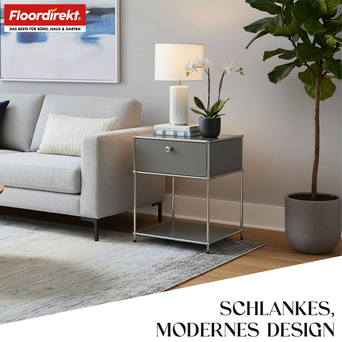 REGAL Grau  - Grau, Basics, Metall (50/65/40cm) - Floordirekt