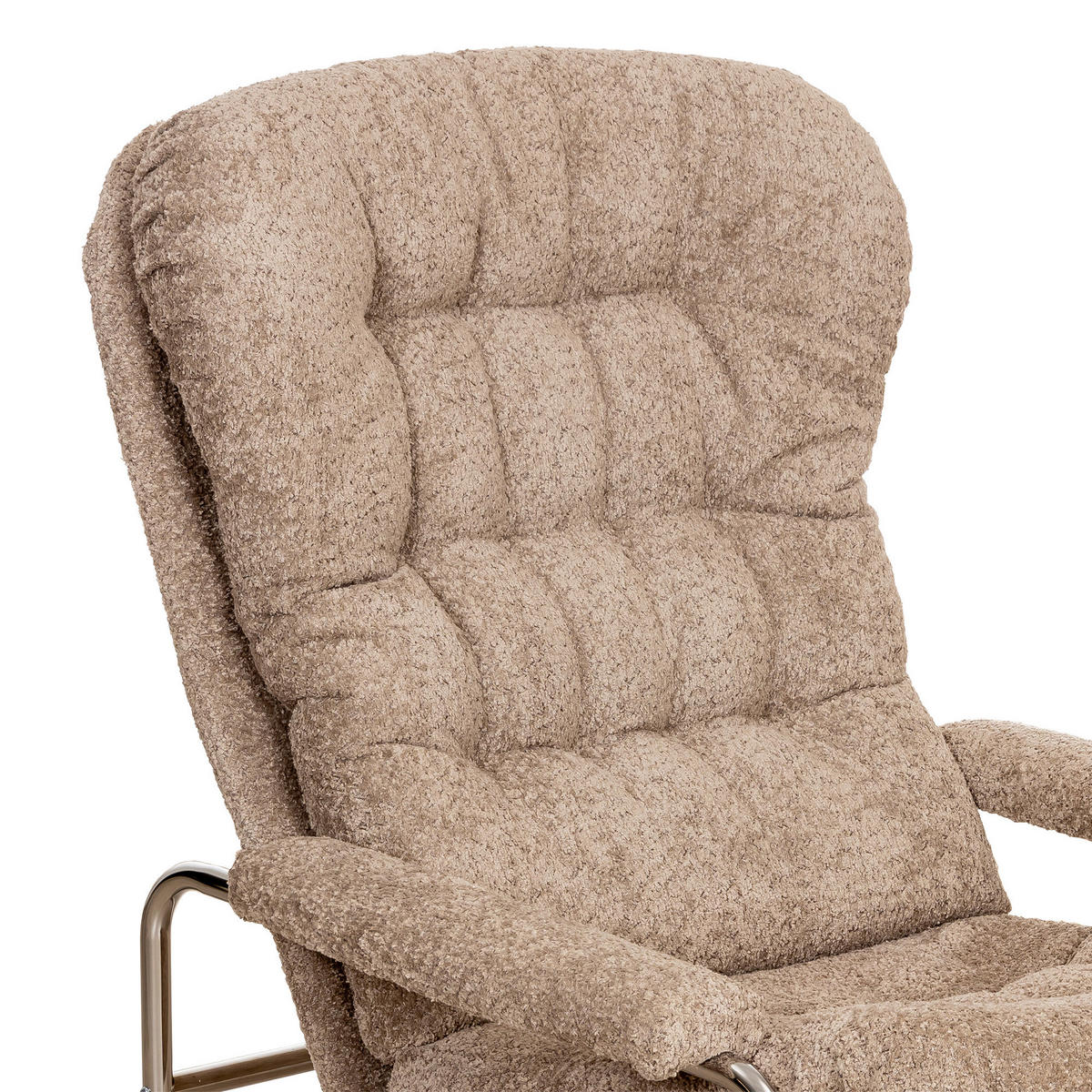 FÅTÖLJ i metall, textil kromfärg, beige  - beige/kromfärg, Design, metall/textil (78/95/99cm) - Best Price