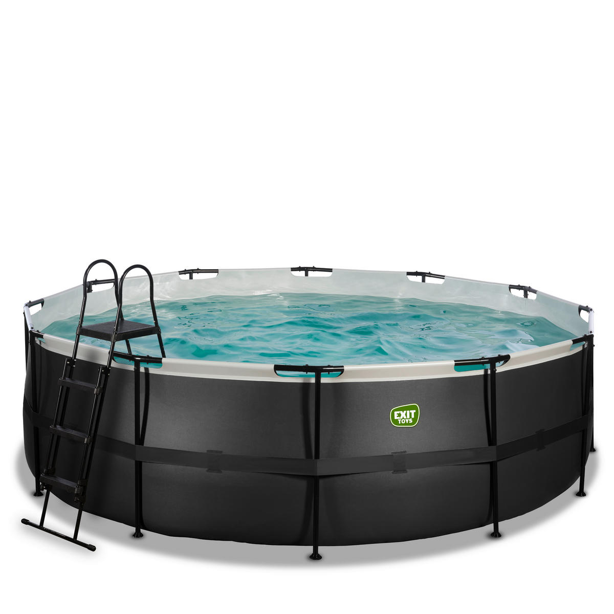 POOL-SET 450/122 cm  - Schwarz, KONVENTIONELL, Kunststoff (450/122cm) - EXIT Toys