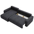 ECKSOFA in Cord Graphitfarben  - Schwarz/Graphitfarben, MODERN, Kunststoff/Textil (150/245cm) - Carryhome