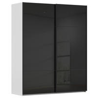 SCHWEBETÜRENSCHRANK 162/223/68 cm,  in Grau, Schwarz, 2 Tür(en)  - Schwarz/Grau, KONVENTIONELL, Glas/Holzwerkstoff (162/223/68cm) - Novel
