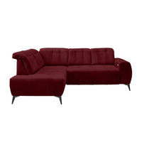 ECKSOFA Bordeaux Mikrofaser  - Bordeaux/Schwarz, MODERN, Textil/Metall (200/261cm) - Livetastic
