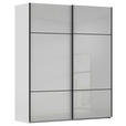 SCHWEBETÜRENSCHRANK 162/223/68 cm 2-türig Grau  - Schwarz/Grau, KONVENTIONELL, Glas/Holzwerkstoff (162/223/68cm) - Novel