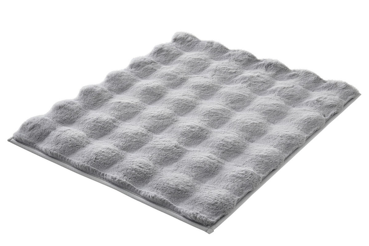 BADEMATTE Hellgrau 50/60 cm  - Hellgrau, Basics, Kunststoff/Textil (50/60cm) - Kleine Wolke