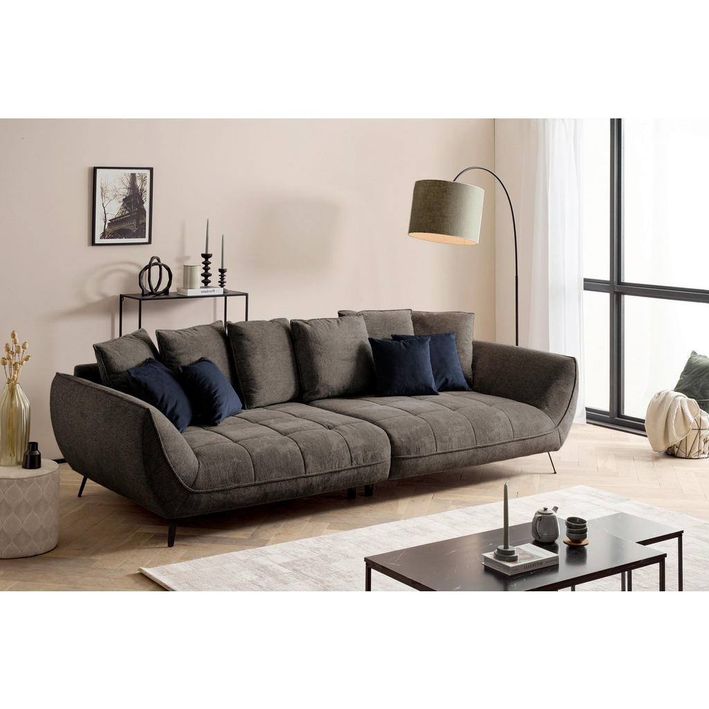 Canapea Bigsofa, textil, maro - Imagine 1