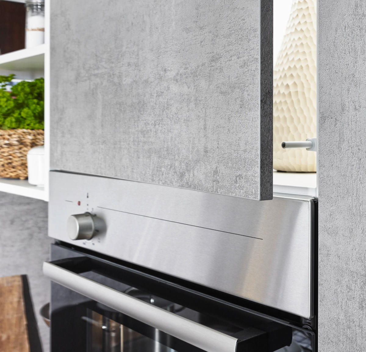KUCHYNSKÁ LINKA BASE 275 - biela/svetlosivá, Design, kompozitné drevo (275/185cm) - Welnova