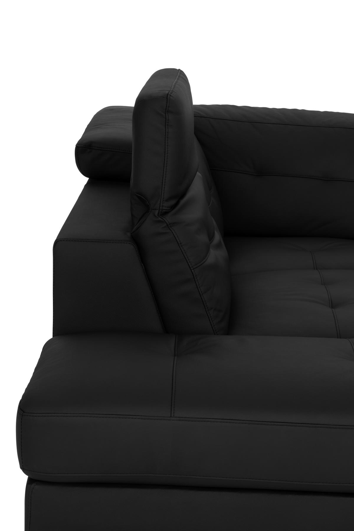 CloseUp von MID.YOU ECKSOFA Schwarz Echtleder.